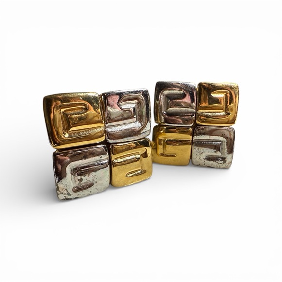 Givenchy Jewelry - Vintage Givenchy Paris Mixed Metal Clip-On Earrings | Gold & Silver Tone | 1980s